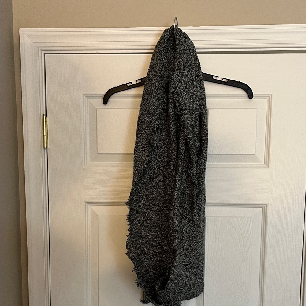 Gray Fringed Scarf